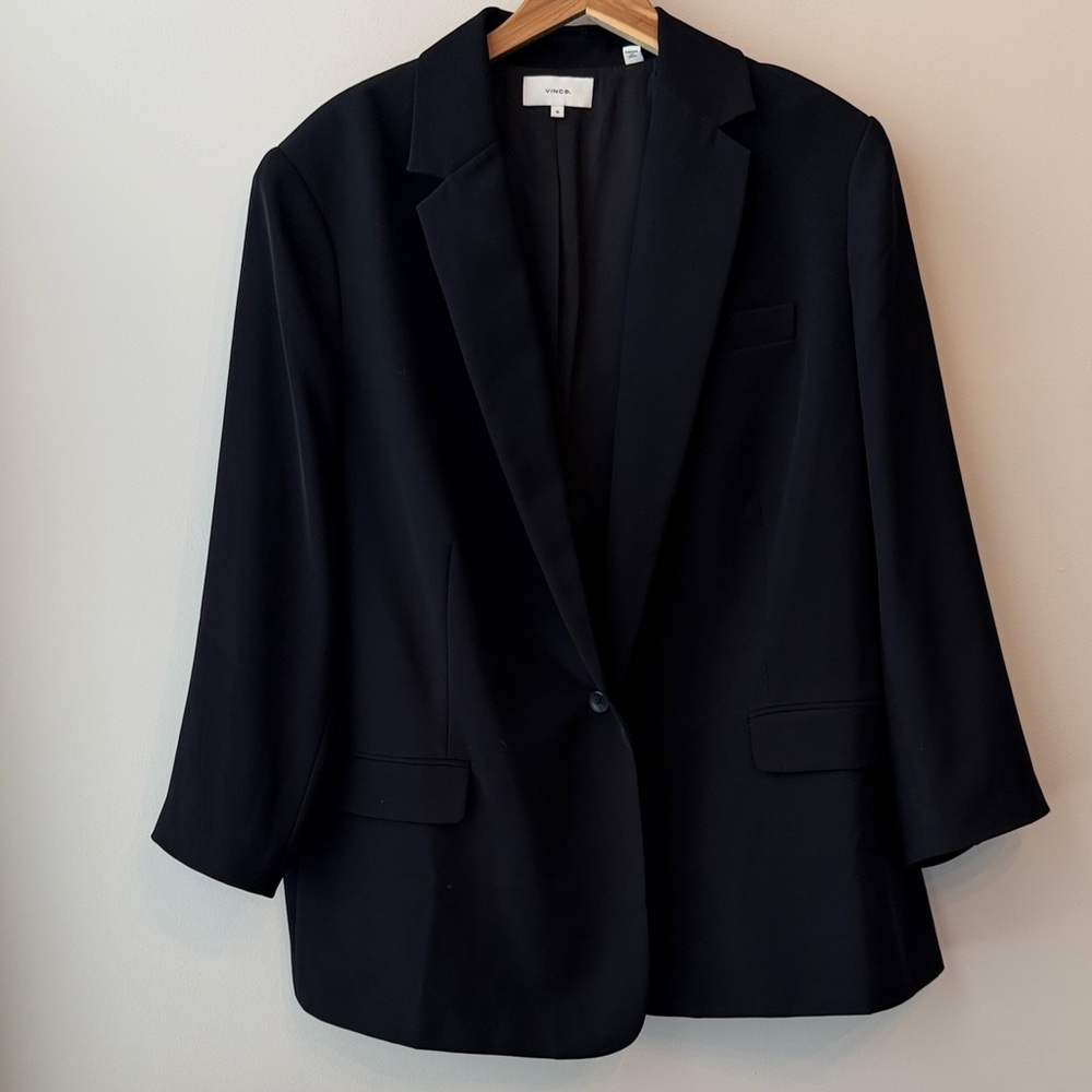 Vince Women's Black Crepe Blazer Size 18 - Picture 2 of 13